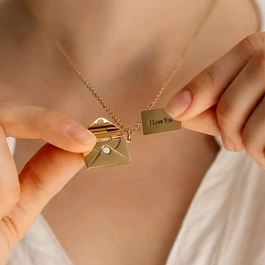 Personalized Envelope Necklace - Personalized Necklace - Brother & Sisters Brother & Sisters